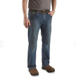 Carhartt Rugged Flex Relaxed Straight Fit leg mens blue jeans pants sz 38x32